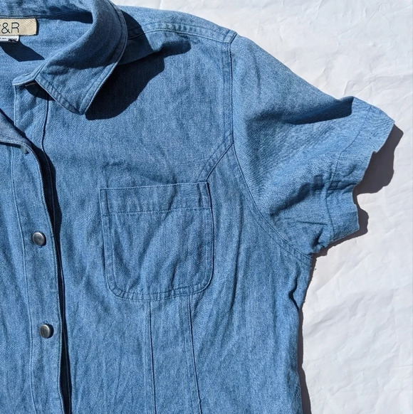 Vintage R&R Denim Style Shirt with Button Front - Size 14 - 100% Cotton - Picture 4 of 8